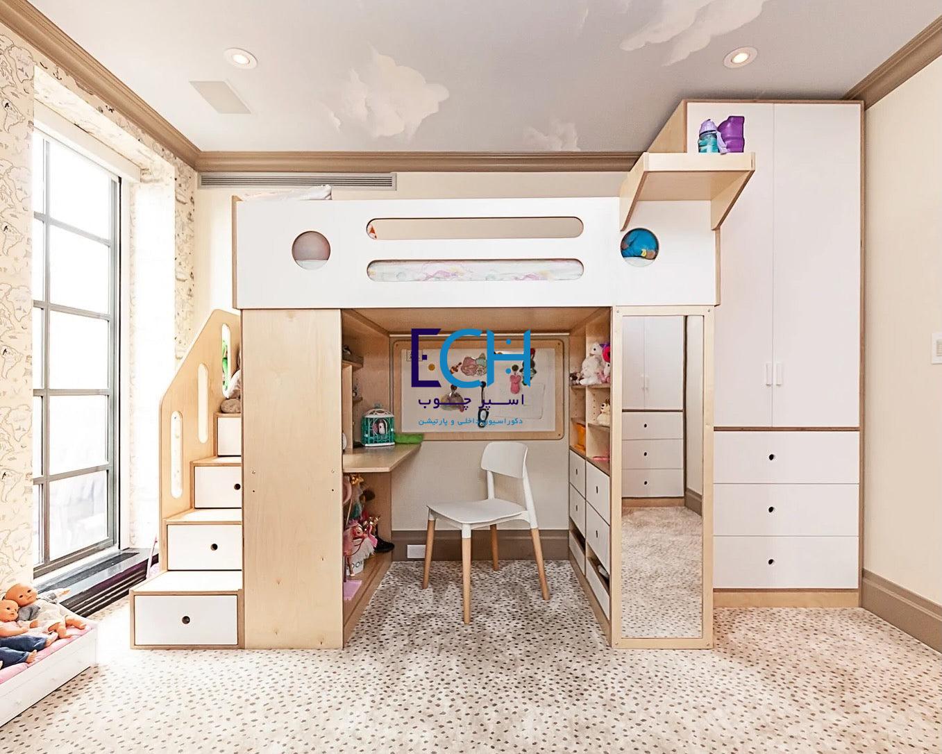 تخت کمجا دو طبقه